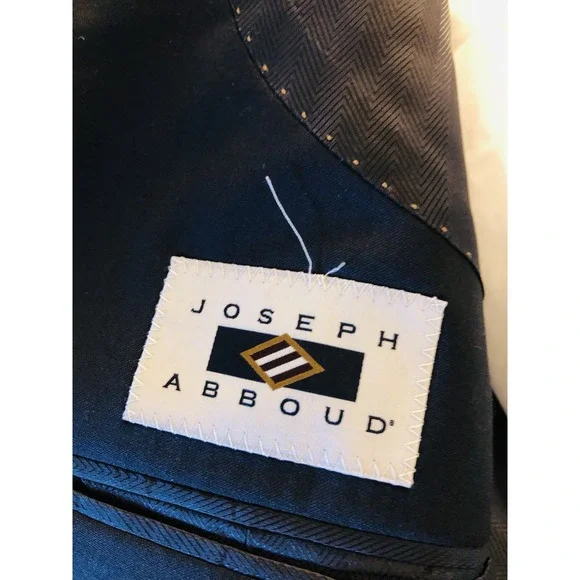 Joseph Abboud Suit 48R Blue Two Piece Pants 42 Angelico Super 100s Career USA - Picture 10 of 16